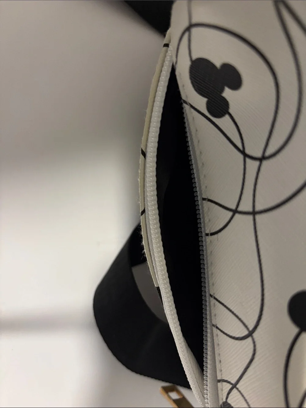 Disney Cream Mini Backpack with Black Mickey Print and Ears Brand New With Tags